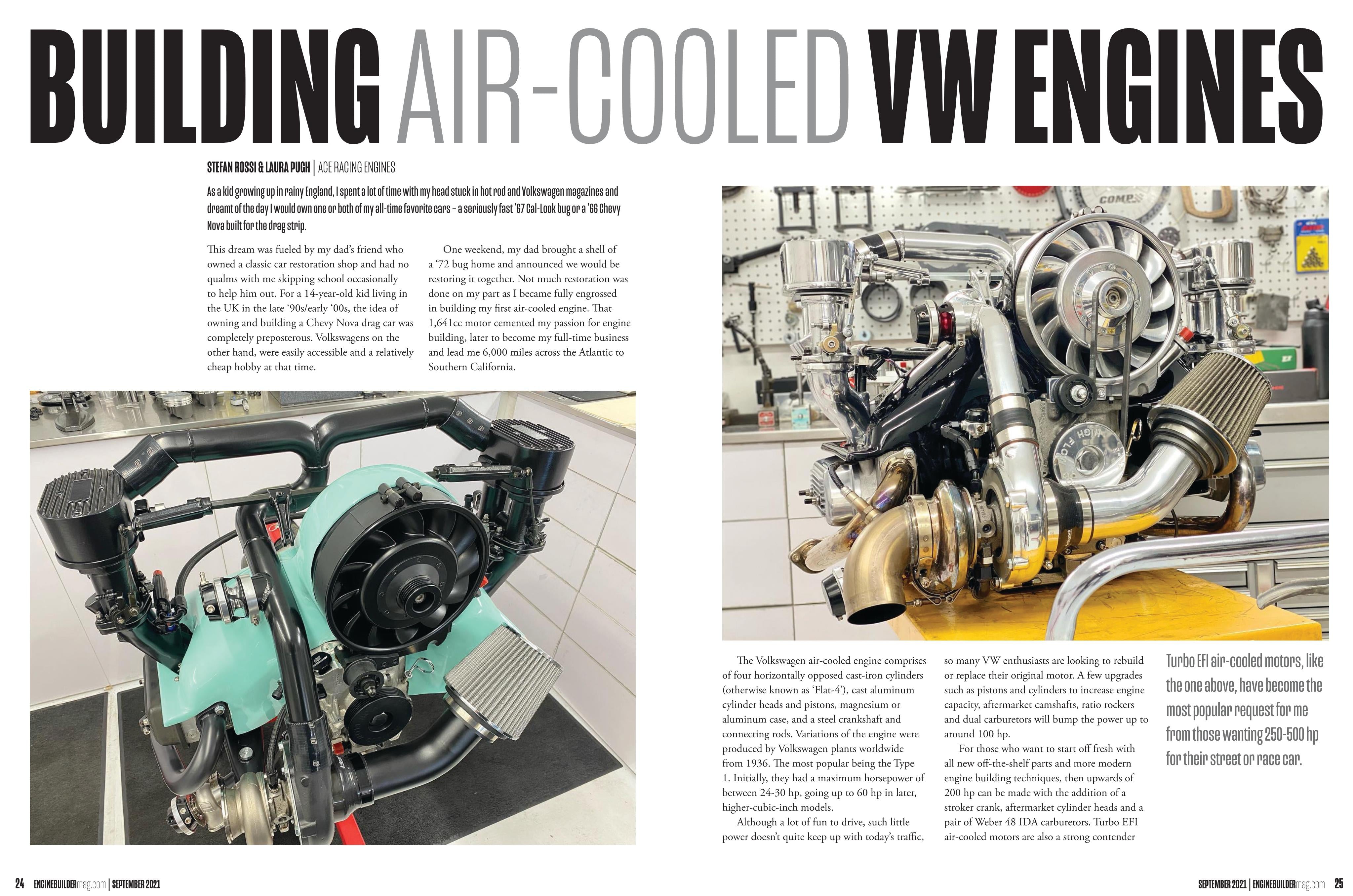 Magazine article about building air-cooled VW engines by ACE Racing Engines