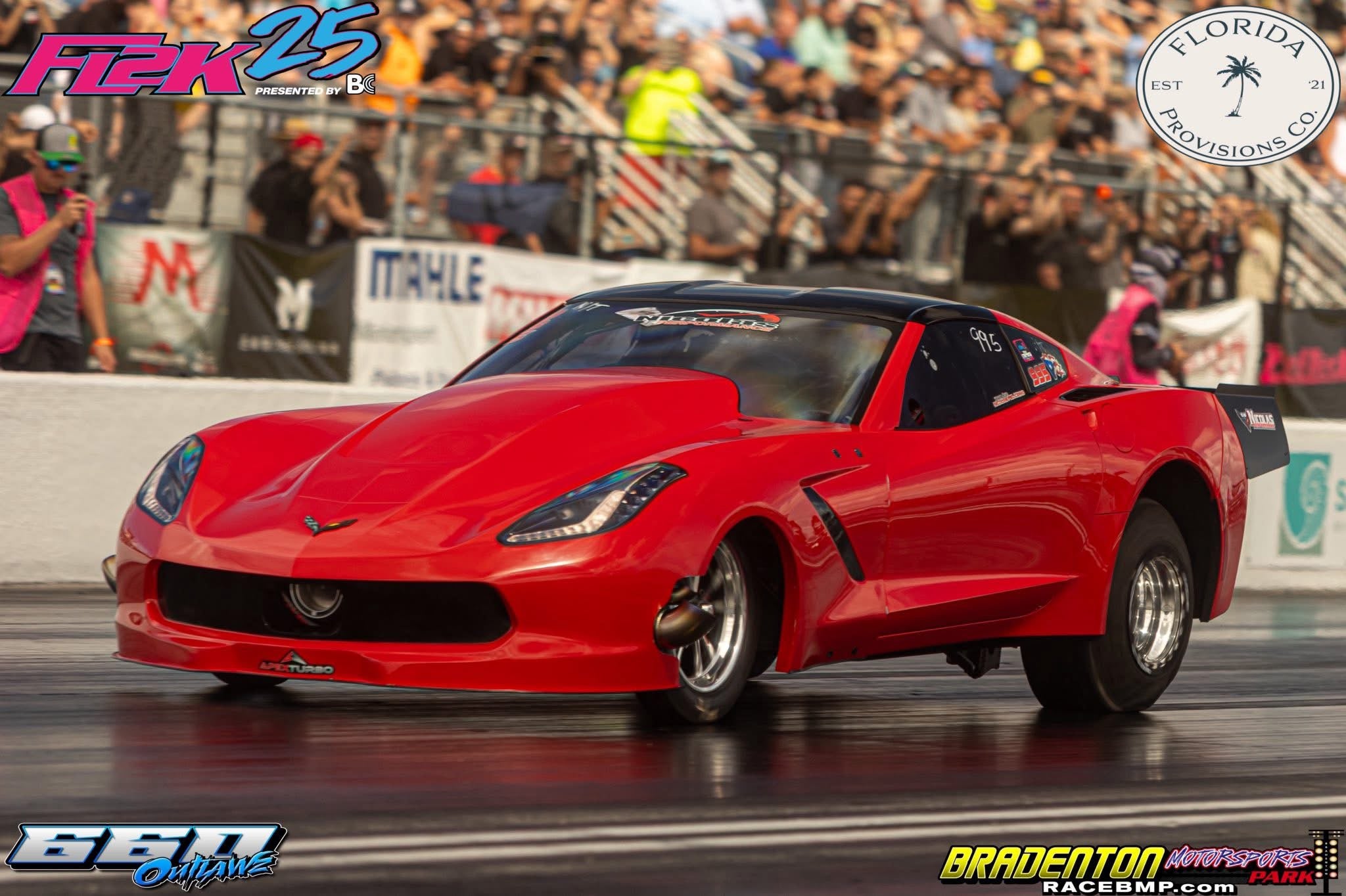 Nicolas LSCR Corvette, single turbo LS, Noonan LS, LS-CR engine, CID Cylinder heads, Noonan Billet LS, ACE Racing Engines, Bradenton Motorsports Park, Drag Radial, No Time Corvette, Pro275 Corvette