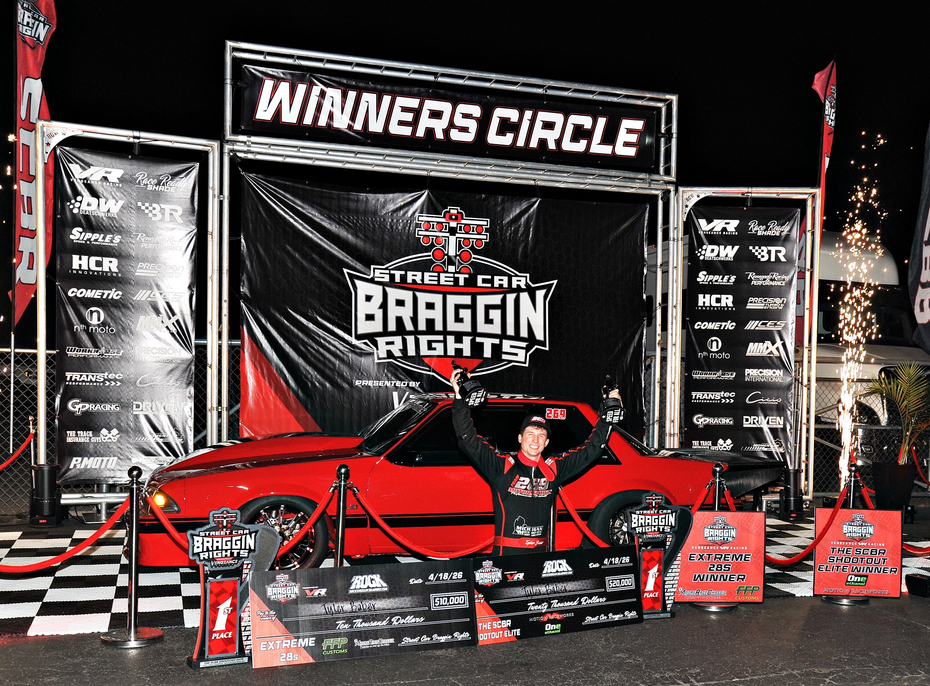 Tyler Baber Wins Two Wally's and
$30,000 cash for winning Streetcar Elite and Extreme 28's in one weekend! Street Car Braggin Rights 2026.