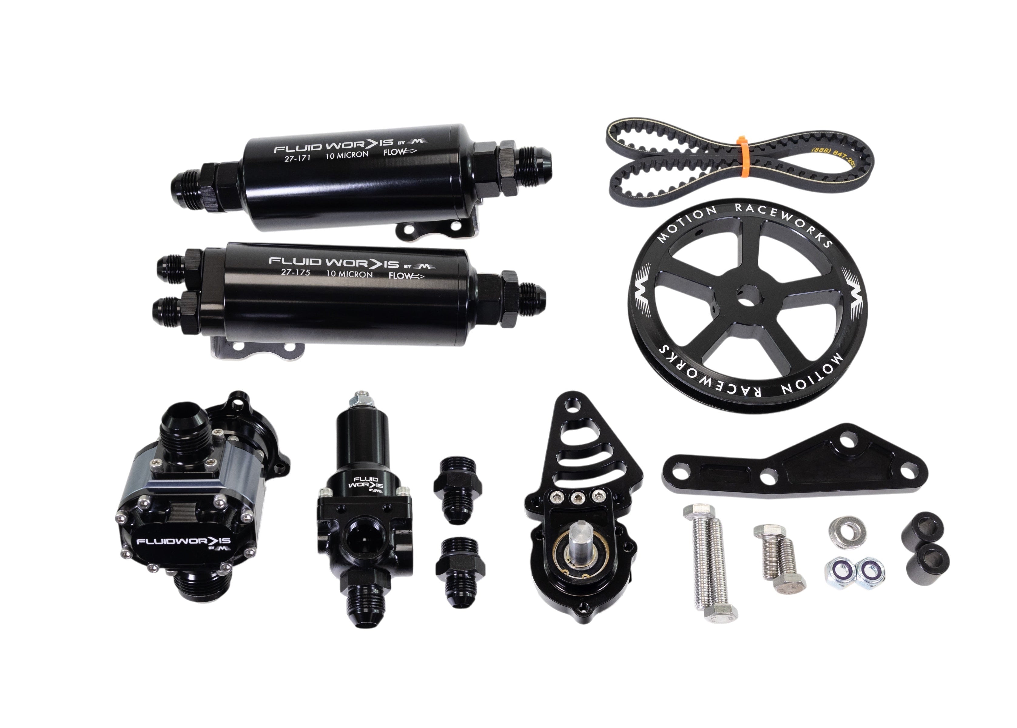 Fluidworks LS Fbody Spacing / Driver Side Mechanical Fuel System Kit w/ 6, 9, or 12gpm pump - Motion Raceworks