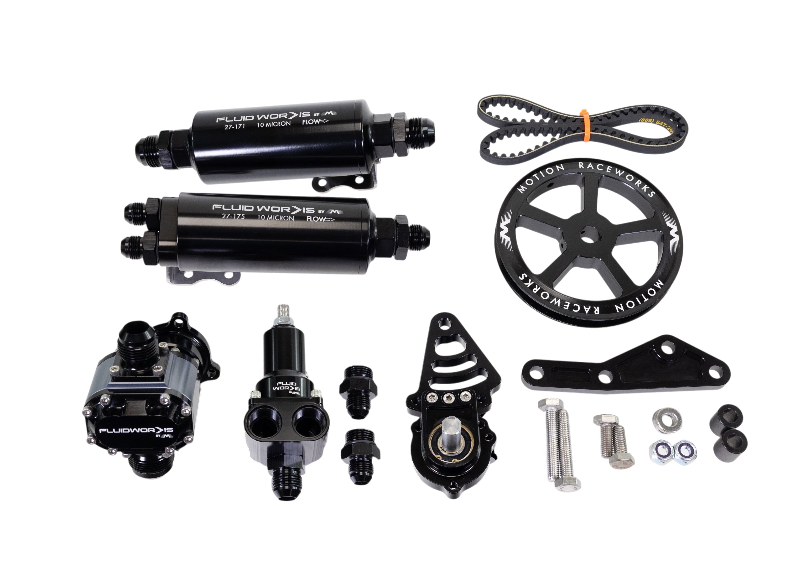 Fluidworks LS Fbody Spacing / Driver Side Mechanical Fuel System Kit w/ 6, 9, or 12gpm pump - Motion Raceworks
