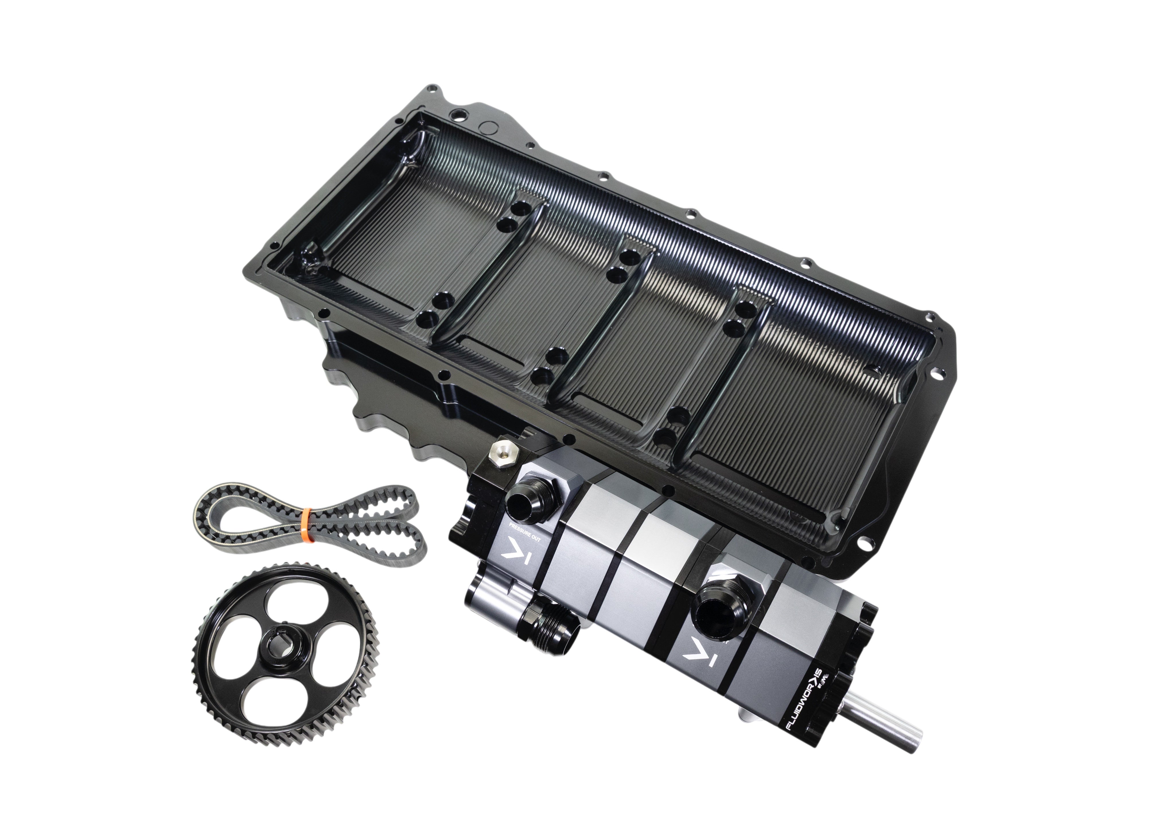 Fluidworks LS 5 Stage Billet Dry Sump Pan / Pump Combo