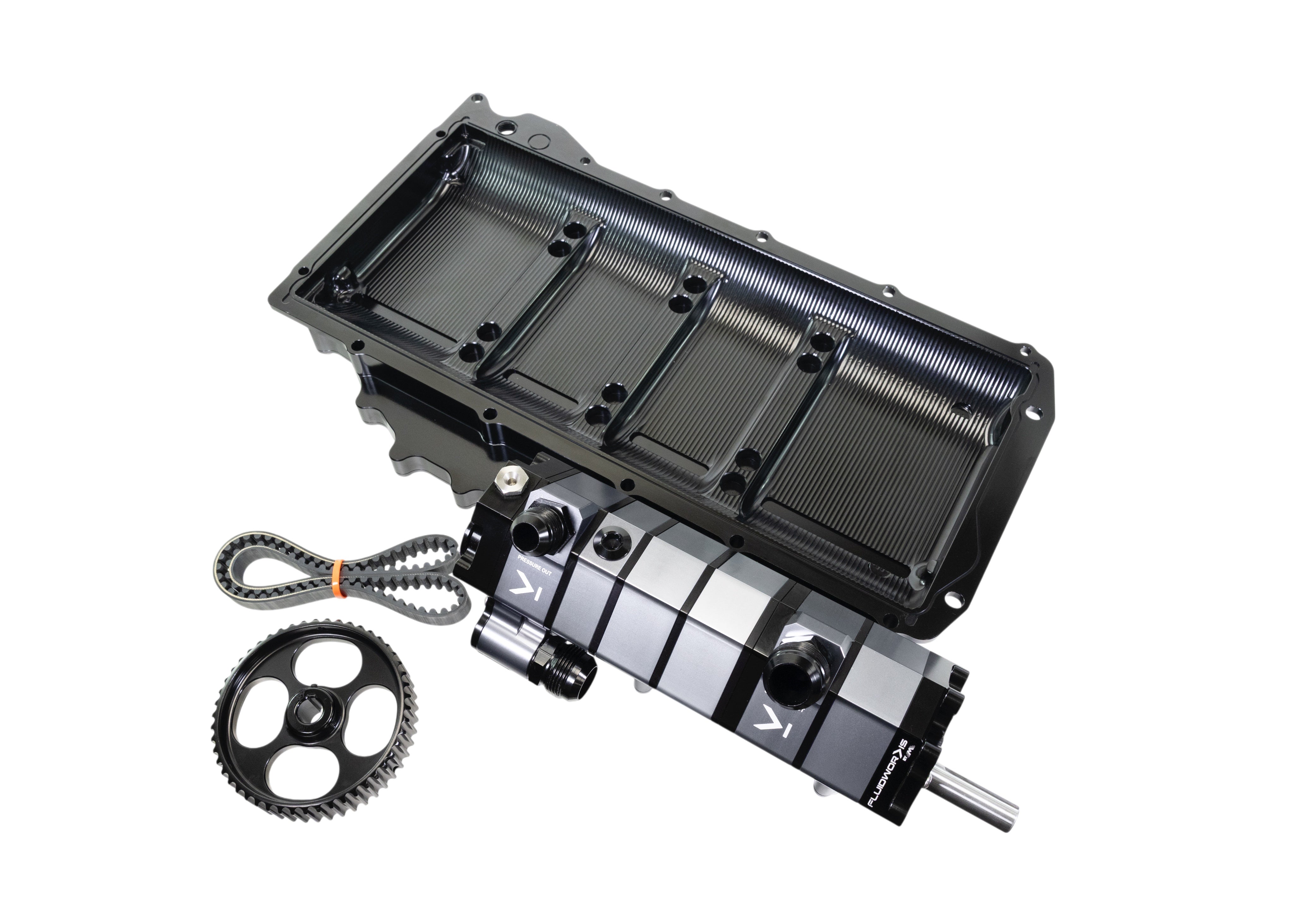 Fluidworks LS 6 Stage Billet Dry Sump Pan / Pump Combo