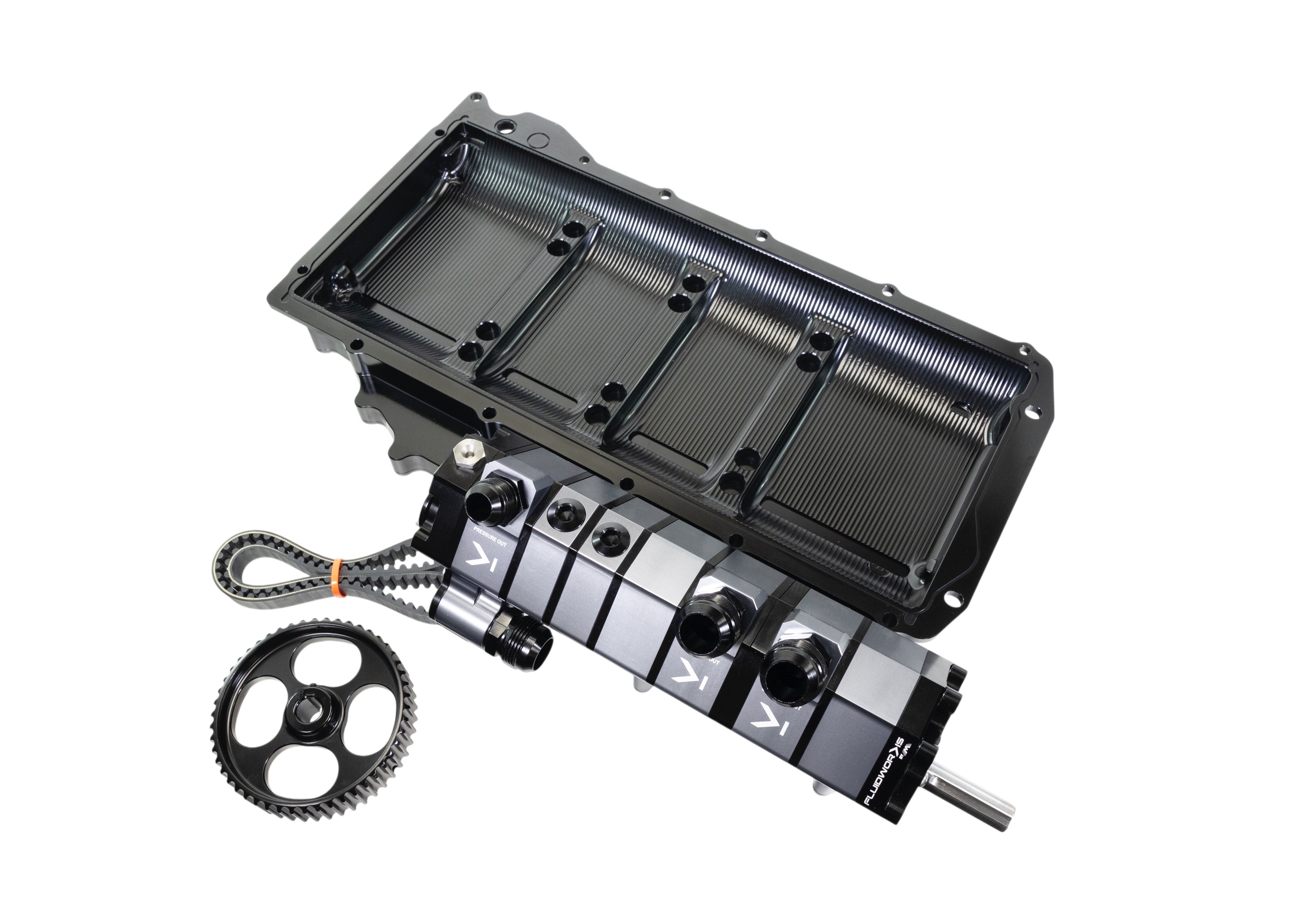 Fluidworks LS 7 Stage Billet Dry Sump Pan / Pump Combo