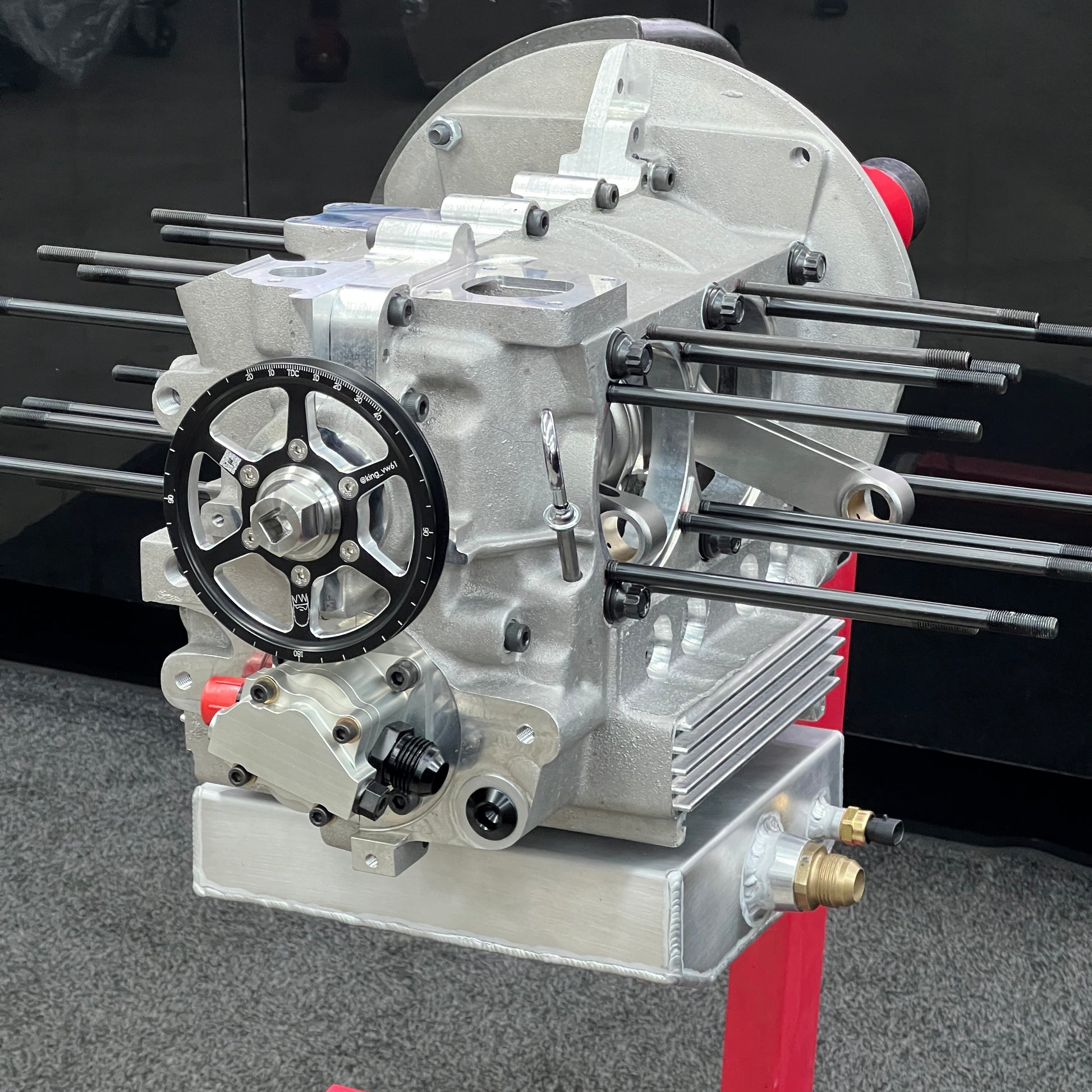 Dailey Engineering VW oil pump, Dailey Engineering Type 1 VW oil pump, billet oil pump for aircooled vw type 1, Aircooled VW Dailey Engineering VW oil pump, VW TF-1 case, Todd francis TF1 vw case, King VW crank pulley, dailey engineering vw, Aircooled VW Dry sump pump