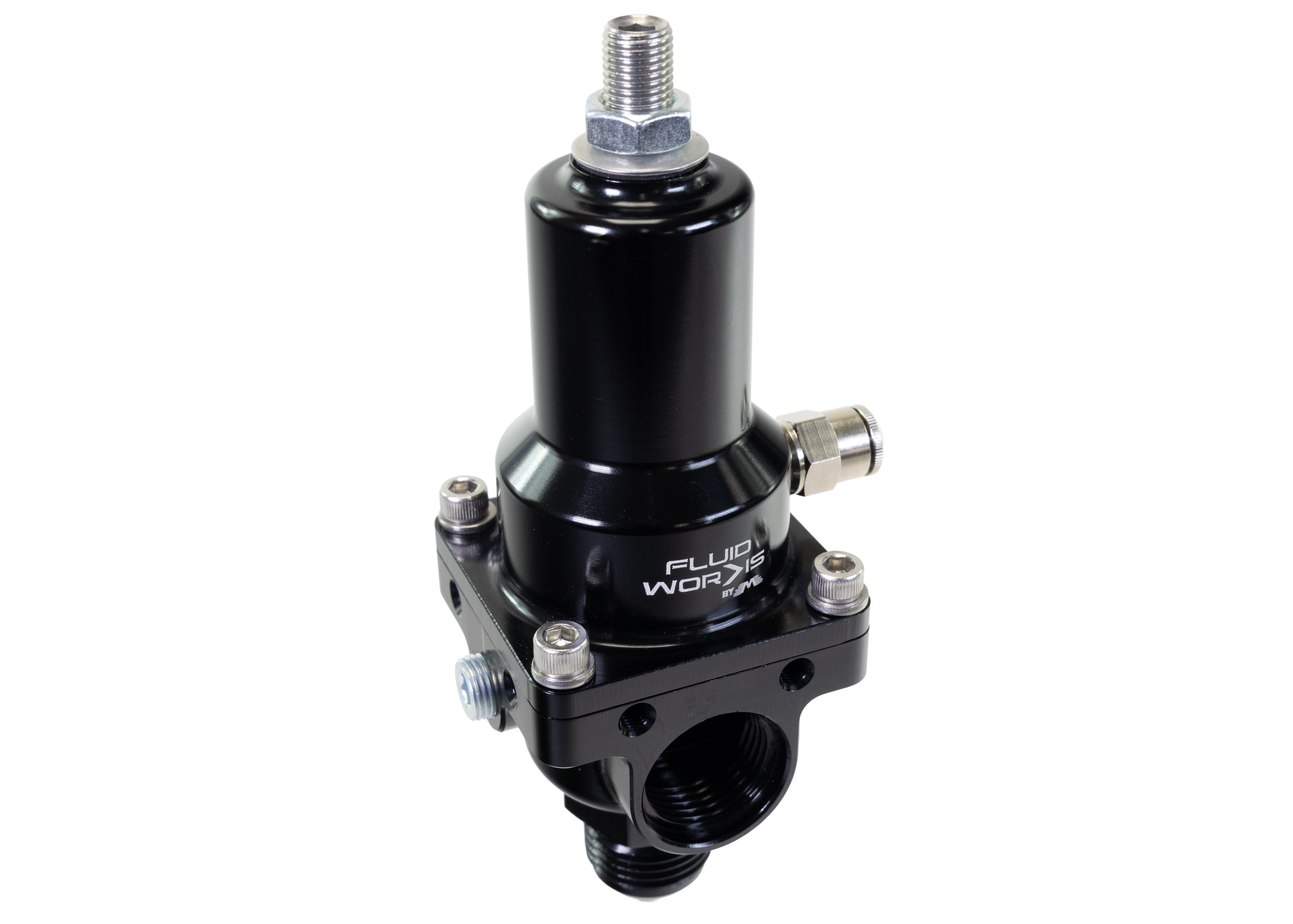 Fluidworks 7-20 gpm Fuel Pressure Regulator 180 Degree - Motion Raceworks