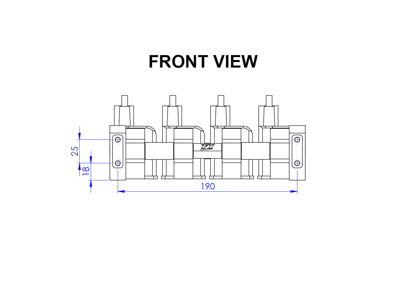 CAD drawing showing dimensions of CDI Ignition coil bracket.