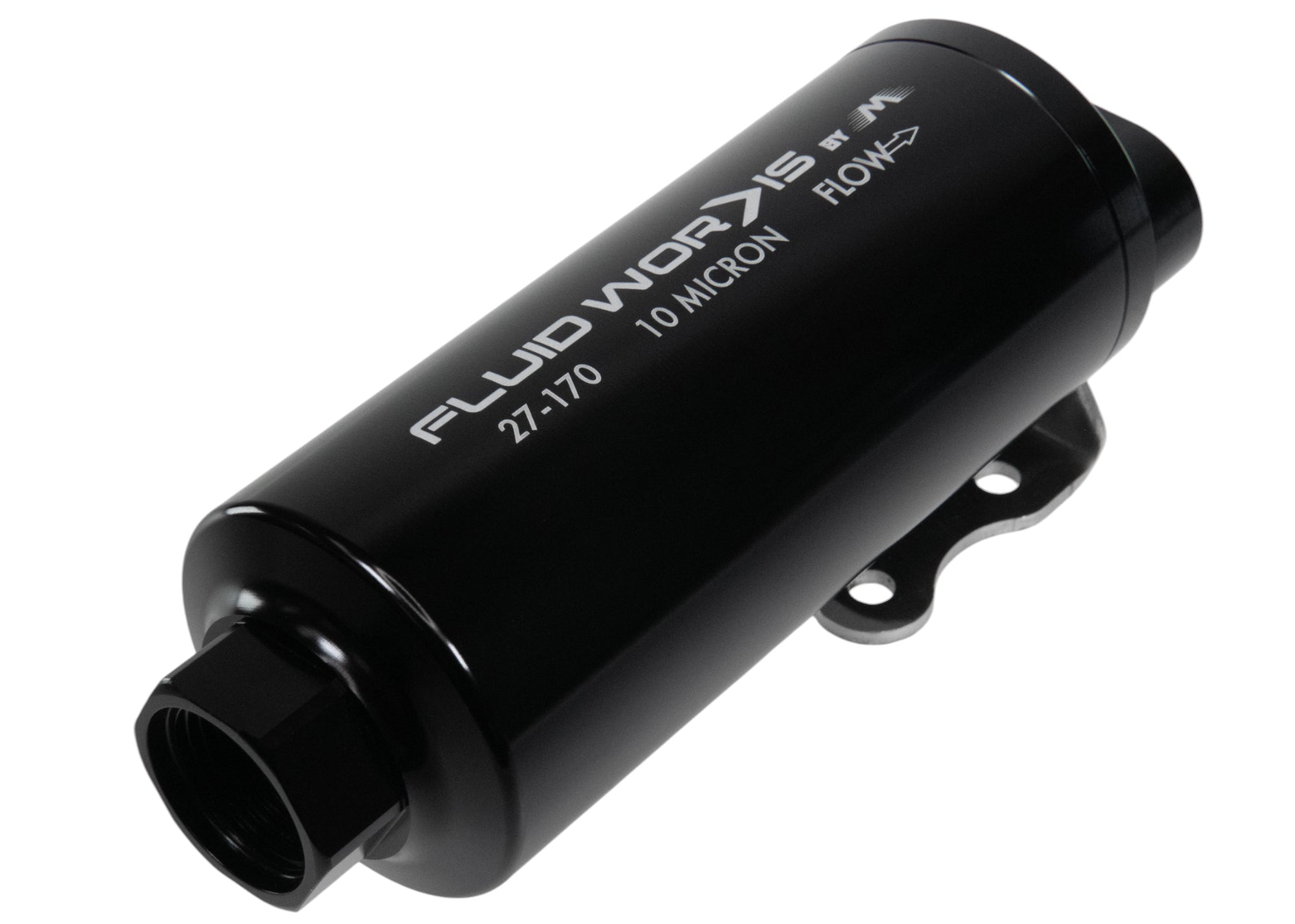 Fluidworks Dual Outlet 12GPM Post Fuel Filter w/ Mount (10 Micron) - Motion Raceworks