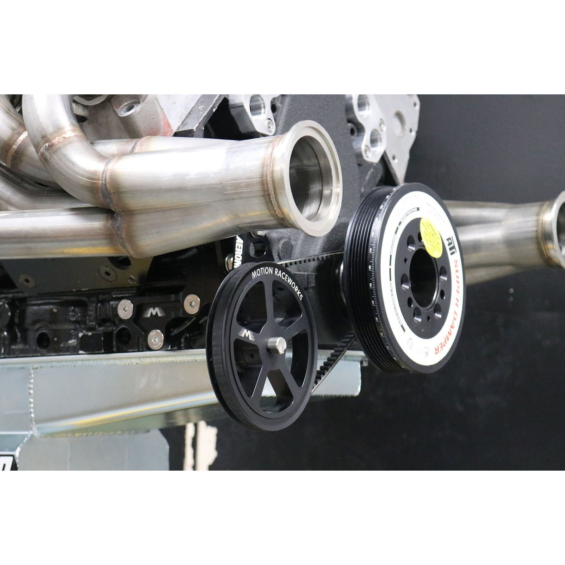 Motion Raceworks Passenger Side Belt Drive LS Mechanical Fuel Pump Bracket Corvette Spacing-Motion Raceworks-Motion Raceworks