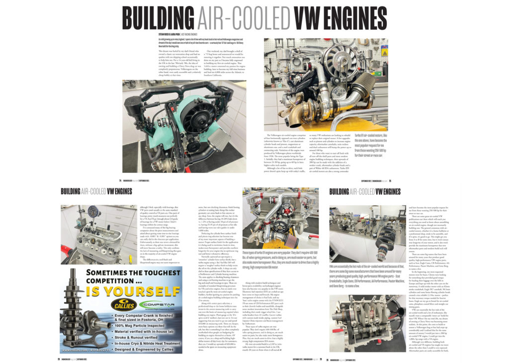 Engine Builder Magazine AE racing Engines, Aircooled Engineering, building aircooled vw engines